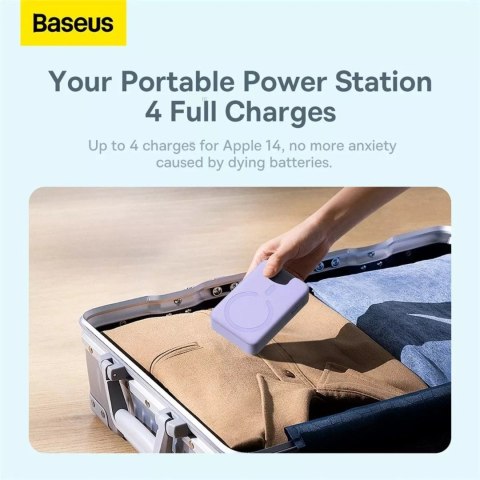 Baseus Powerbank Baseus Magnetic Mini 20000 mAh 20W - fioletowy + kabel USB-C / USB-C Baseus Powerbank Baseus Magnetic Mini 20000 mAh 20W - fioletowy + kabel USB-C / USB-C