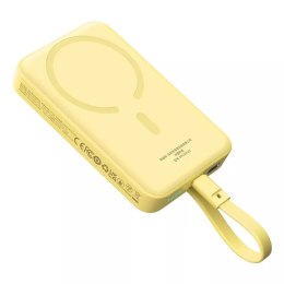 Baseus Powerbank Baseus Magnetic Mini MagSafe 10000mAh 30W z wbudowanym kablem USB-C - żółty + kabel Baseus Simple Series USB-C - USB-C