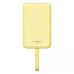 Baseus Powerbank Baseus Magnetic Mini MagSafe 10000mAh 30W z wbudowanym kablem USB-C - żółty + kabel Baseus Simple Series USB-C - USB-C