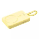 Baseus Powerbank Baseus Magnetic Mini MagSafe 10000mAh 30W z wbudowanym kablem USB-C - żółty + kabel Baseus Simple Series USB-C - USB-C
