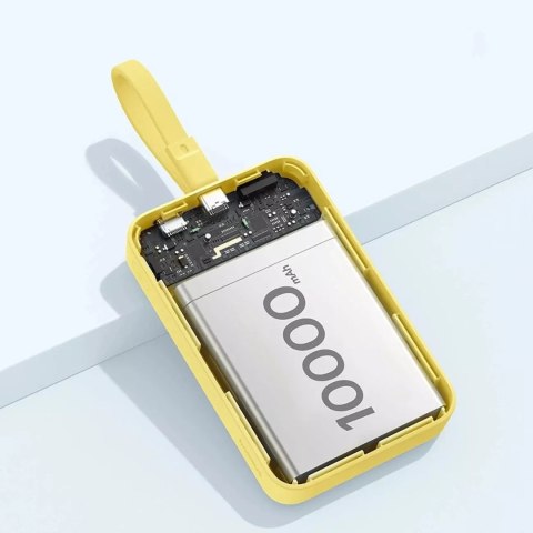 Baseus Powerbank Baseus Magnetic Mini MagSafe 10000mAh 30W z wbudowanym kablem USB-C - żółty + kabel Baseus Simple Series USB-C - USB-C Baseus Powerbank Baseus Magnetic Mini MagSafe 10000mAh 30W z wbudowanym kablem USB-C - żółty + kabel Baseus Simple Series USB-C - USB-C