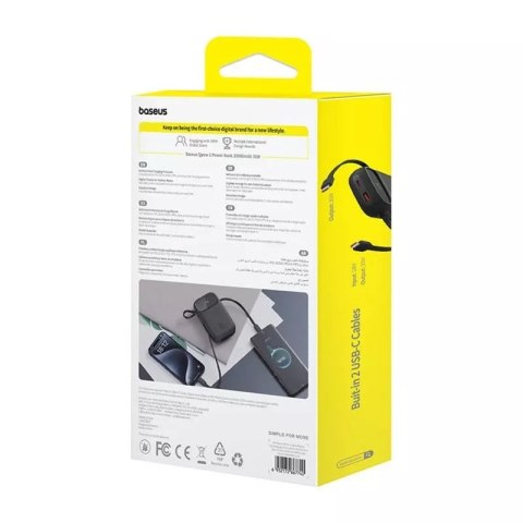 Baseus Powerbank Baseus QPow 2 10000mAh 30W 2xUSB-C Czarny Baseus Powerbank Baseus QPow 2 10000mAh 30W 2xUSB-C Czarny