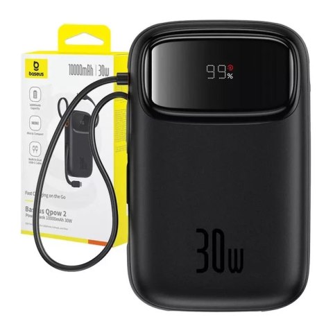 Baseus Powerbank Baseus QPow 2 10000mAh 30W 2xUSB-C Czarny Baseus Powerbank Baseus QPow 2 10000mAh 30W 2xUSB-C Czarny