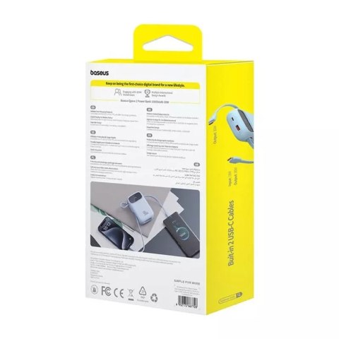 Baseus Powerbank Baseus QPow 2 10000mAh 30W 2xUSB-C Niebieski Baseus Powerbank Baseus QPow 2 10000mAh 30W 2xUSB-C Niebieski