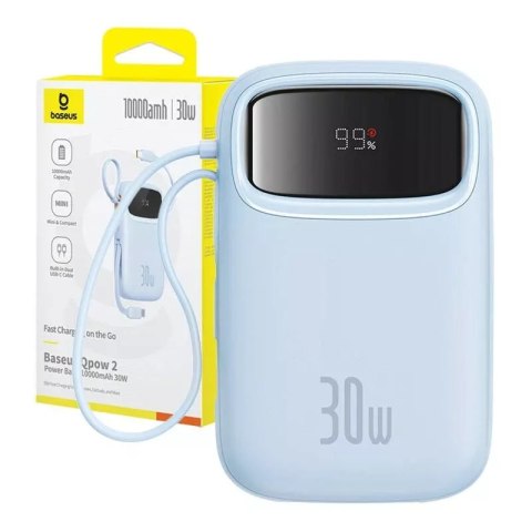 Baseus Powerbank Baseus QPow 2 10000mAh 30W 2xUSB-C Niebieski Baseus Powerbank Baseus QPow 2 10000mAh 30W 2xUSB-C Niebieski