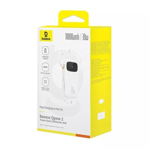 Baseus Powerbank Baseus QPow 2 10000mAh 30W Biały Baseus Powerbank Baseus QPow 2 10000mAh 30W Biały