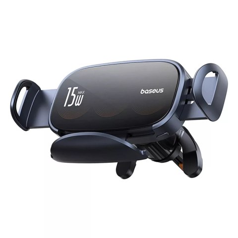 Baseus Uchwyt Baseus LightChaser samochodowy z ładowarką indukcyjną z potrójną cewką - Czarny Baseus Uchwyt Baseus LightChaser samochodowy z ładowarką indukcyjną z potrójną cewką - Czarny