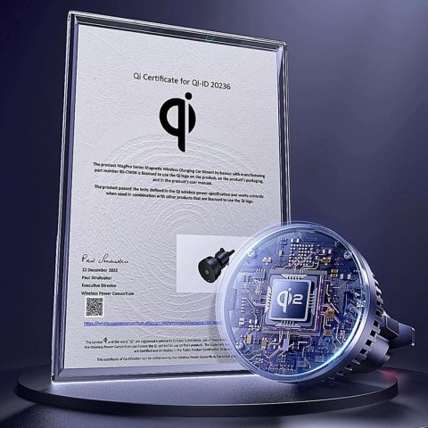 Baseus Uchwyt Baseus MagPro samochodowy z ładowarką indukcyjną Qi2.0 15W na kratkę nawiewu - Czarny Baseus Uchwyt Baseus MagPro samochodowy z ładowarką indukcyjną Qi2.0 15W na kratkę nawiewu - Czarny
