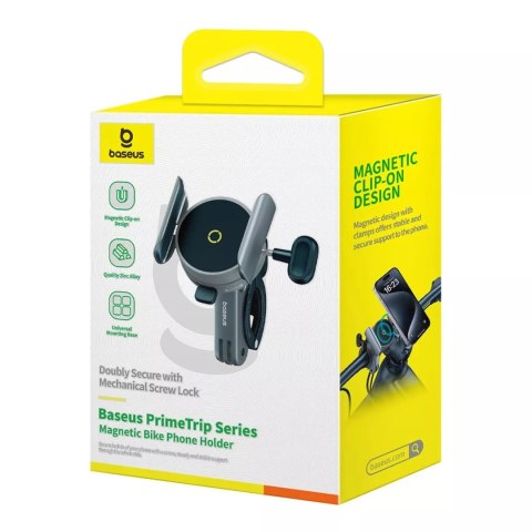 Baseus Uchwyt na rower / hulajnogę / skuter Baseus PrimeTrip Magnetyczny na telefon - Czarny Baseus Uchwyt na rower / hulajnogę / skuter Baseus PrimeTrip Magnetyczny na telefon - Czarny