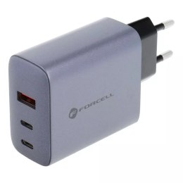 Forcell Ładowarka sieciowa FORCELL F-ENERGY GaN 2 x Typ C + USB A PD QC4.0 4A 65W Szara