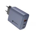Forcell Ładowarka sieciowa FORCELL F-ENERGY GaN 2 x Typ C + USB A PD QC4.0 4A 65W Szara
