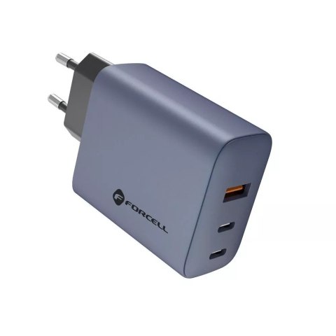 Forcell Ładowarka sieciowa FORCELL F-ENERGY GaN 2 x Typ C + USB A PD QC4.0 4A 65W Szara Forcell Ładowarka sieciowa FORCELL F-ENERGY GaN 2 x Typ C + USB A PD QC4.0 4A 65W Szara
