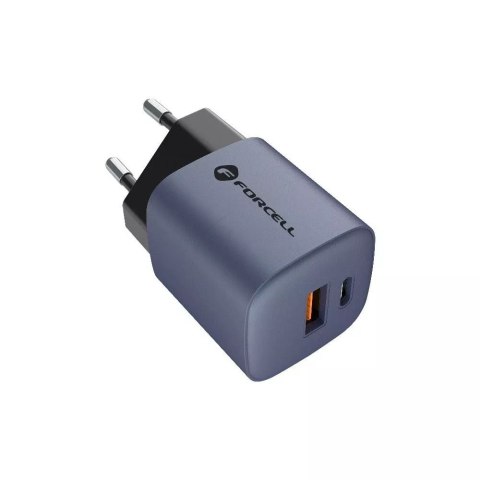 Forcell Ładowarka sieciowa FORCELL F-ENERGY GaN Typ C + USB A PD QC4.0 3A 33W Szara Forcell Ładowarka sieciowa FORCELL F-ENERGY GaN Typ C + USB A PD QC4.0 3A 33W Szara