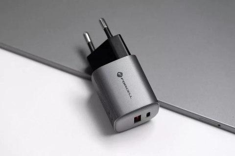 Forcell Ładowarka sieciowa FORCELL F-ENERGY GaN Typ C + USB A PD QC4.0 3A 33W Szara Forcell Ładowarka sieciowa FORCELL F-ENERGY GaN Typ C + USB A PD QC4.0 3A 33W Szara