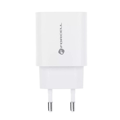 Forcell Ładowarka sieciowa FORCELL F-ENERGY Typ C + USB A PD QC4.0 3A 30W Biała Forcell Ładowarka sieciowa FORCELL F-ENERGY Typ C + USB A PD QC4.0 3A 30W Biała
