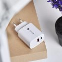Forcell Ładowarka sieciowa FORCELL F-ENERGY Typ C + USB A PD QC4.0 3A 30W Biała