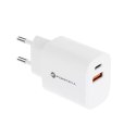 Forcell Ładowarka sieciowa FORCELL F-ENERGY Typ C + USB A PD QC4.0 3A 30W Biała