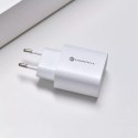 Forcell Ładowarka sieciowa FORCELL F-ENERGY Typ C + USB A PD QC4.0 3A 30W Biała
