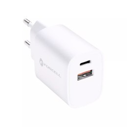 Forcell Ładowarka sieciowa FORCELL F-ENERGY Typ C + USB A PD QC4.0 3A 35W Biała
