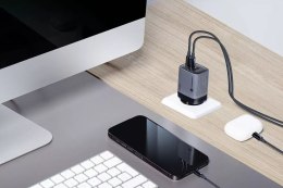 Forcell Ładowarka sieciowa z wyświetlaczem LCD FORCELL F-ENERGY GaN III 2 x Typ C + USB A 70W Szara