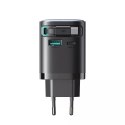 Joyroom Ładowarka GaN Joyroom JR-TCL02 65W USB-A USB-C z wbudowanym kablem USB-C - Czarna