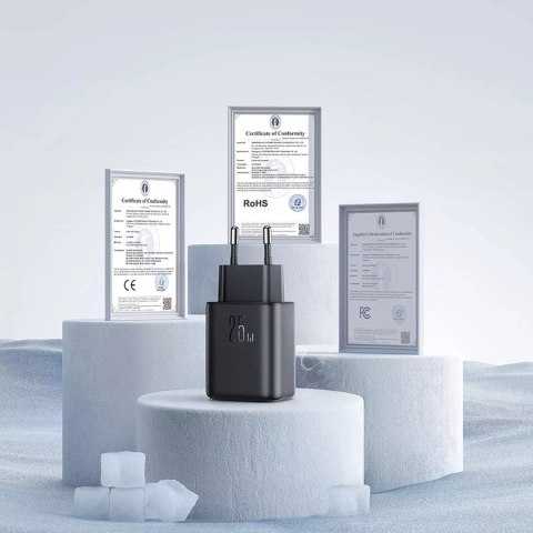 Joyroom Ładowarka Joyroom Sieciowa USB-C 25W SFC / PPS / PD - Czarna + Kabel USB-C / USB-C 1m Joyroom Ładowarka Joyroom Sieciowa USB-C 25W SFC / PPS / PD - Czarna + Kabel USB-C / USB-C 1m