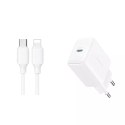 Joyroom Ładowarka Joyroom Sieciowa USB-C PD 20W - Biała + Kabel USB-C / Lightning 1m