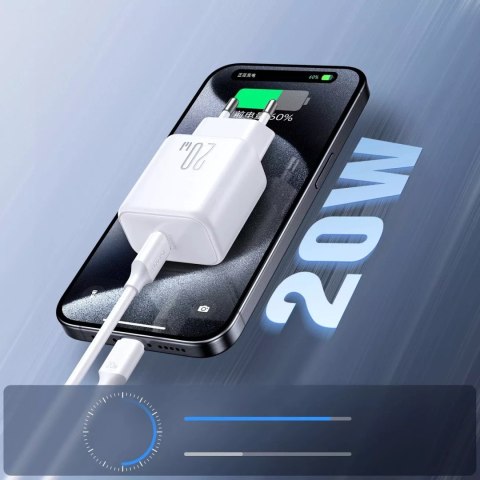 Joyroom Ładowarka Joyroom Sieciowa USB-C PD 20W - Biała + Kabel USB-C / Lightning 1m Joyroom Ładowarka Joyroom Sieciowa USB-C PD 20W - Biała + Kabel USB-C / Lightning 1m