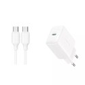Joyroom Ładowarka Joyroom Sieciowa USB-C PD 20W - Biała + kabel USB-C / USB-C 1m