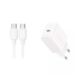 Joyroom Ładowarka Joyroom Sieciowa USB-C PD 20W - Biała + kabel USB-C / USB-C 1m