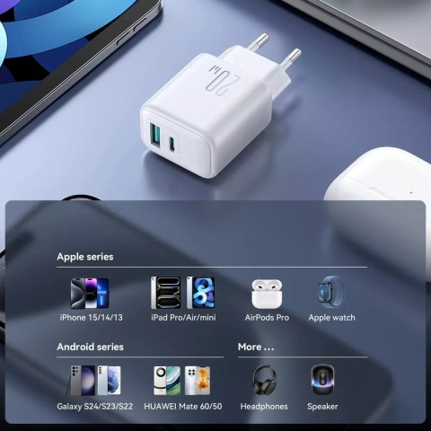 Joyroom Ładowarka Joyroom Sieciowa USB-C / USB-A 20W PD / QC 3.0 - Biała Joyroom Ładowarka Joyroom Sieciowa USB-C / USB-A 20W PD / QC 3.0 - Biała
