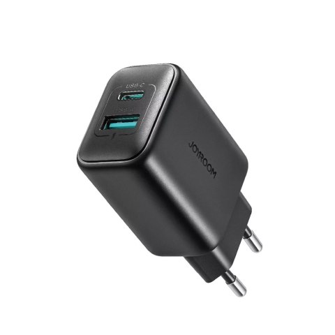 Joyroom Ładowarka Joyroom Sieciowa USB-C / USB-A 25W SFC / PPS / PD - Czarna Joyroom Ładowarka Joyroom Sieciowa USB-C / USB-A 25W SFC / PPS / PD - Czarna