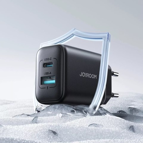 Joyroom Ładowarka Joyroom Sieciowa USB-C / USB-A 25W SFC / PPS / PD - Czarna Joyroom Ładowarka Joyroom Sieciowa USB-C / USB-A 25W SFC / PPS / PD - Czarna