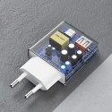Joyroom Ładowarka sieciowa GaN Dudao A30EUT 30W USB-A / USB-C + kabel USB-C - USB-C - Biała