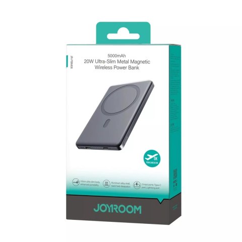 Joyroom Powerbank Joyroom 5000mAh 20W z ładowaniem indukcyjnym - Szary Joyroom Powerbank Joyroom 5000mAh 20W z ładowaniem indukcyjnym - Szary