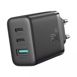 Joyroom Szybka ładowarka Joyroom 2x USB-C USB-A 32W - Czarna
