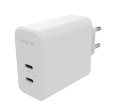 Mophie Ładowarka sieciowa Mophie z podwójnym wejściem USB-C 67W GaN Charger Dual Biała