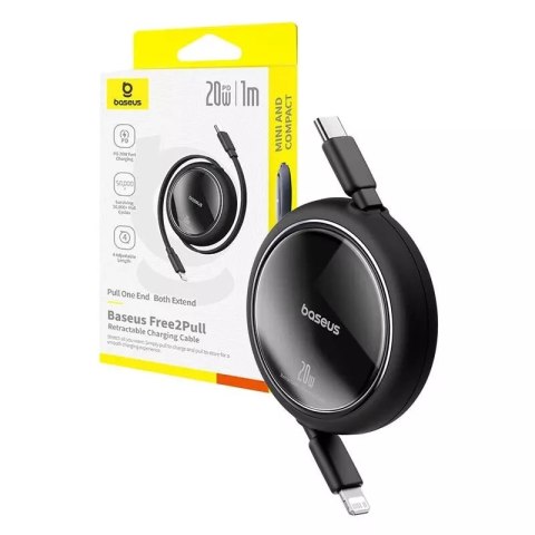 Baseus Kabel USB Baseus Free2Pull USB-C do iP 20W 1m Czarny Baseus Kabel USB Baseus Free2Pull USB-C do iP 20W 1m Czarny