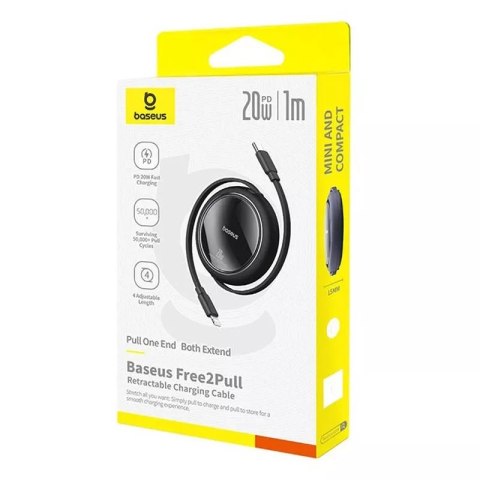 Baseus Kabel USB Baseus Free2Pull USB-C do iP 20W 1m Czarny Baseus Kabel USB Baseus Free2Pull USB-C do iP 20W 1m Czarny