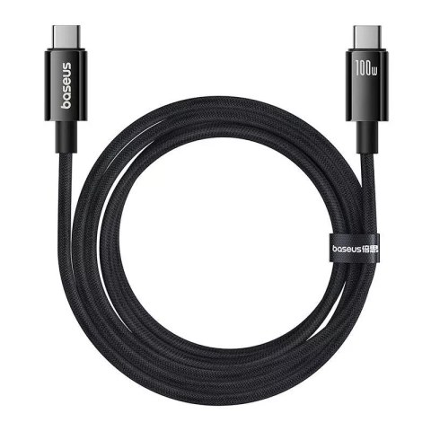 Baseus Kabel USB Baseus Tungsten Gold USB-C do USB-C 100W 1,5m (czarny) Baseus Kabel USB Baseus Tungsten Gold USB-C do USB-C 100W 1,5m (czarny)