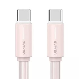 Usams Kabel USAMS SJ734 USB-C do USB-C 1m, 60W, różowy, YU Series, szybki i trwały