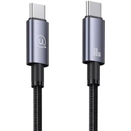 Usams Kabel USAMS US-SJ664 USB-C do USB-C 2m, 60W, nylonowy oplot, czarny