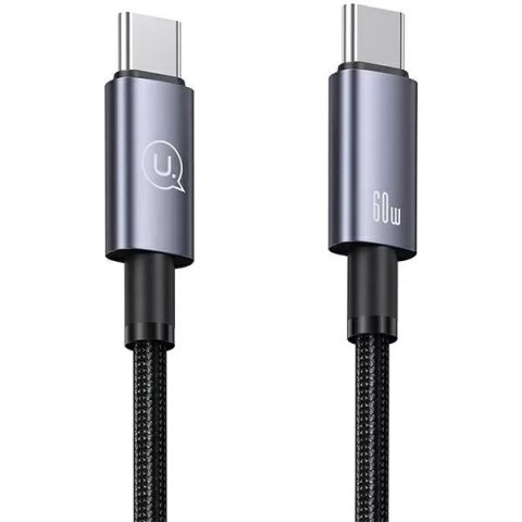 Usams Kabel USAMS US-SJ664 USB-C do USB-C 2m, 60W, nylonowy oplot, czarny Usams Kabel USAMS US-SJ664 USB-C do USB-C 2m, 60W, nylonowy oplot, czarny