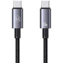 Usams Kabel USAMS US-SJ678 USB-C do USB-C 0,25m, 60W, nylonowy oplot, czarny