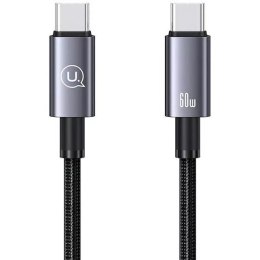 Usams Kabel USAMS US-SJ678 USB-C do USB-C 0,25m, 60W, nylonowy oplot, czarny