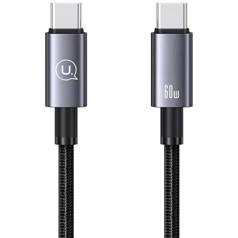 Usams Kabel USAMS US-SJ678 USB-C do USB-C 0,25m, 60W, nylonowy oplot, czarny Usams Kabel USAMS US-SJ678 USB-C do USB-C 0,25m, 60W, nylonowy oplot, czarny