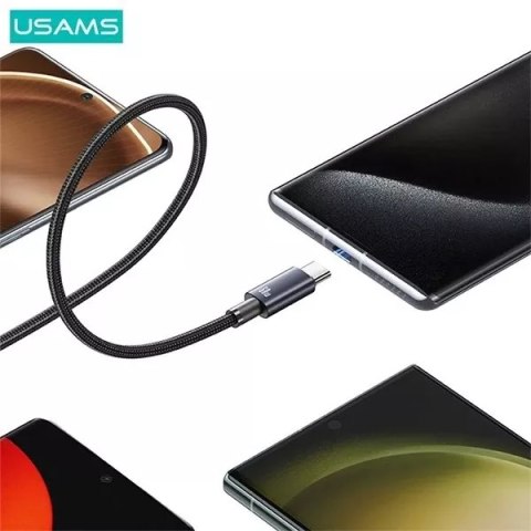 Usams Kabel USAMS US-SJ678 USB-C do USB-C 0,25m, 60W, nylonowy oplot, czarny Usams Kabel USAMS US-SJ678 USB-C do USB-C 0,25m, 60W, nylonowy oplot, czarny