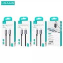 Usams Kabel USAMS US-SJ678 USB-C do USB-C 0,25m, 60W, nylonowy oplot, czarny