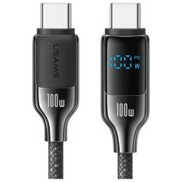 Usams Kabel USAMS USB-C do USB-C 1,2m, 100W, cyfrowy wyświetlacz, Czarny