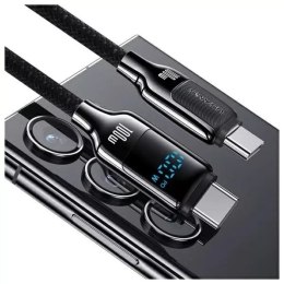 Usams Kabel USAMS USB-C do USB-C 1,2m, 100W, cyfrowy wyświetlacz, Czarny